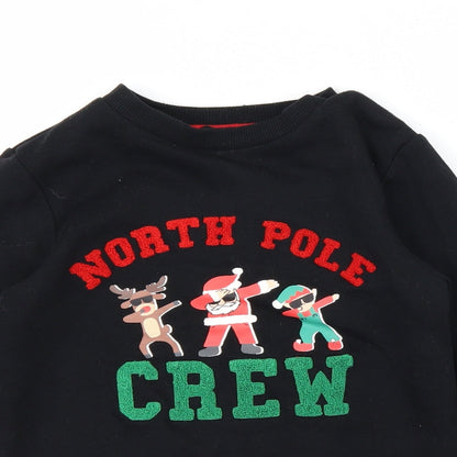 V BY VERY Boys Black   Pullover Sweatshirt Size 8 Years  - NORTH POLE CREW