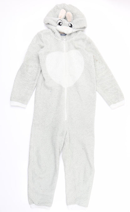 PEPPERTS Girls Grey Animal Print  Cami Nightshirt   - rabbit
