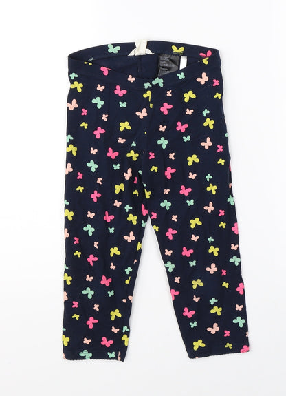 H&M Girls Blue   Jogger Trousers Size 9 Months