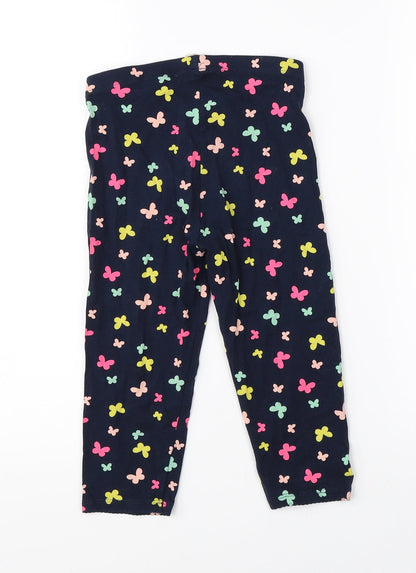 H&M Girls Blue   Jogger Trousers Size 9 Months