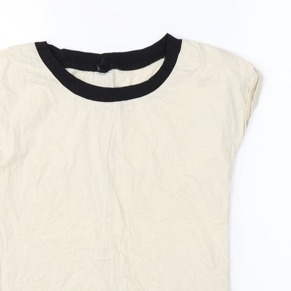 Reporter Womens Beige   Basic T-Shirt Size XS