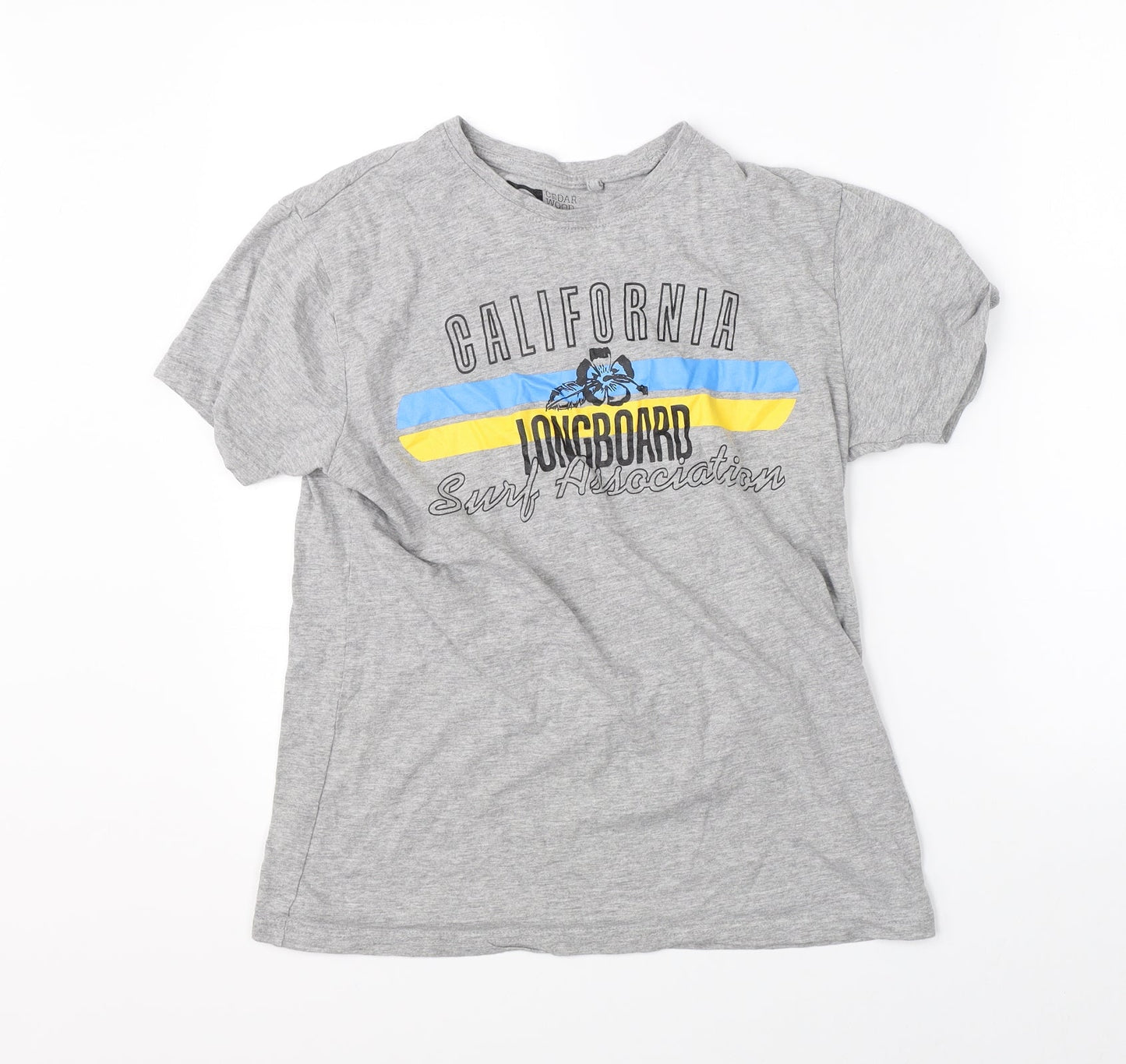 Mens UK Size S Cedar Wood State Grey  T-Shirt