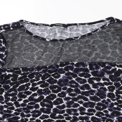 George Womens Purple Animal Print  Basic Blouse Size 18