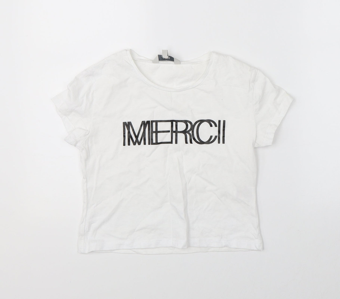 Miss E-vie Girls White   Basic T-Shirt Size 9-10 Years