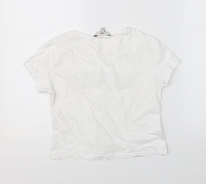 Miss E-vie Girls White   Basic T-Shirt Size 9-10 Years