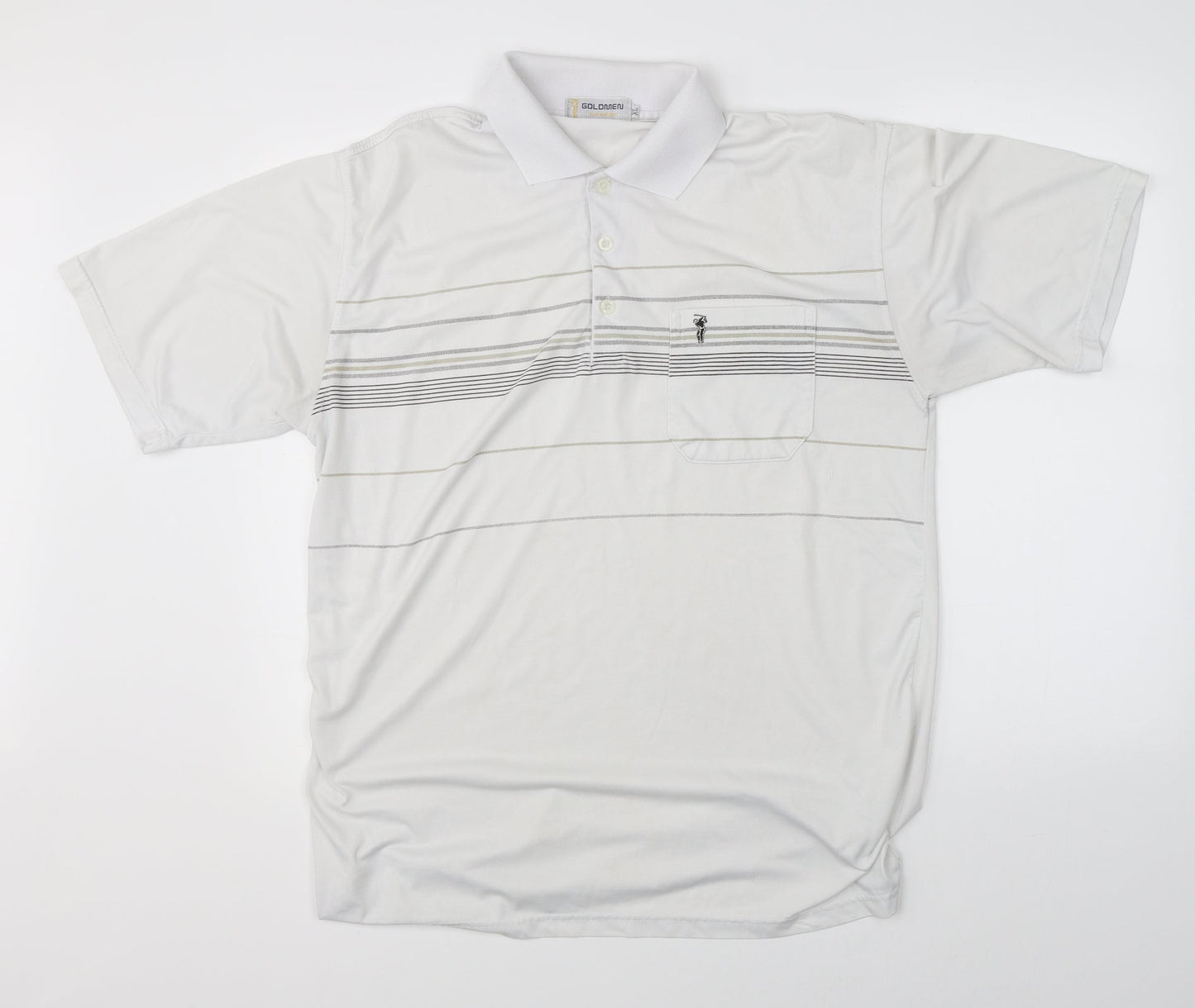 Goldmen Mens White    Polo Size XL