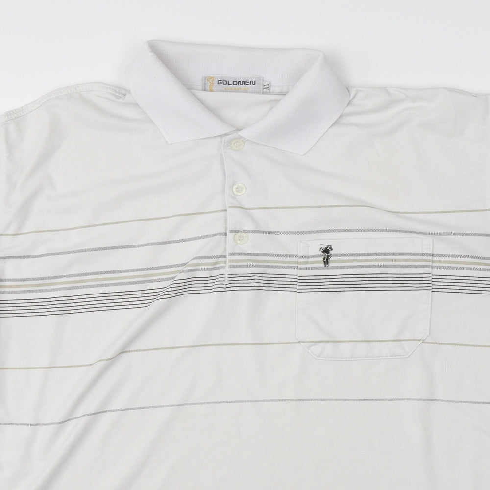 Goldmen Mens White    Polo Size XL
