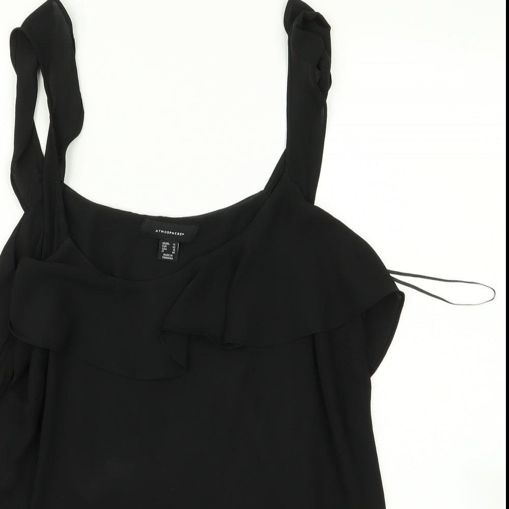 Womens UK Size 10 Atmosphere Black Basic Blouse