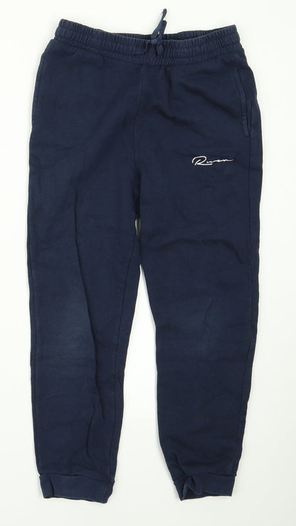 River Island Girls Blue  Ramie Jogger Trousers Size 9 Years