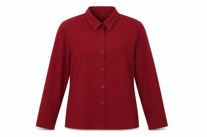 Womens UK Size M Boohoo Red Basic Button-Up