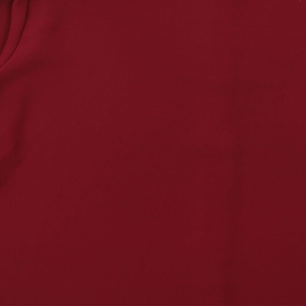 Boohoo Womens Red   Basic Button-Up Size M