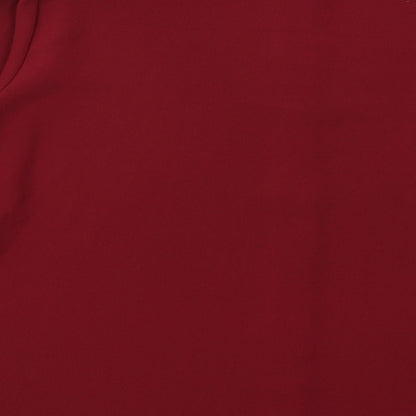 Boohoo Womens Red   Basic Button-Up Size M