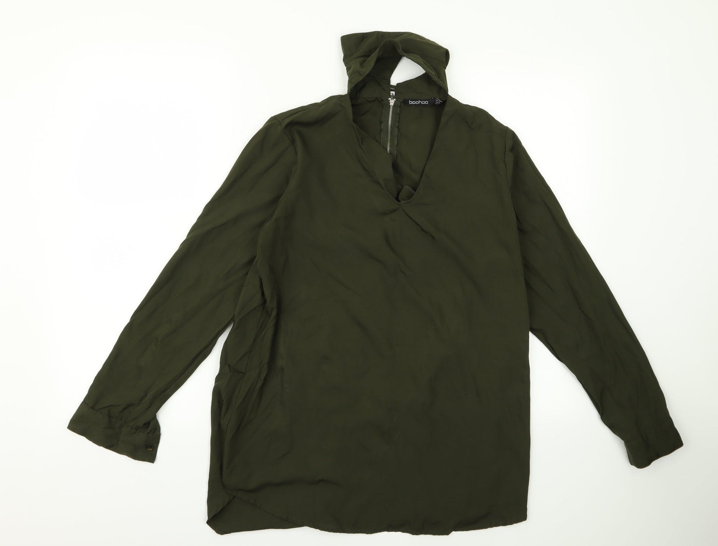 Boohoo Womens Green   Basic Blouse Size 10