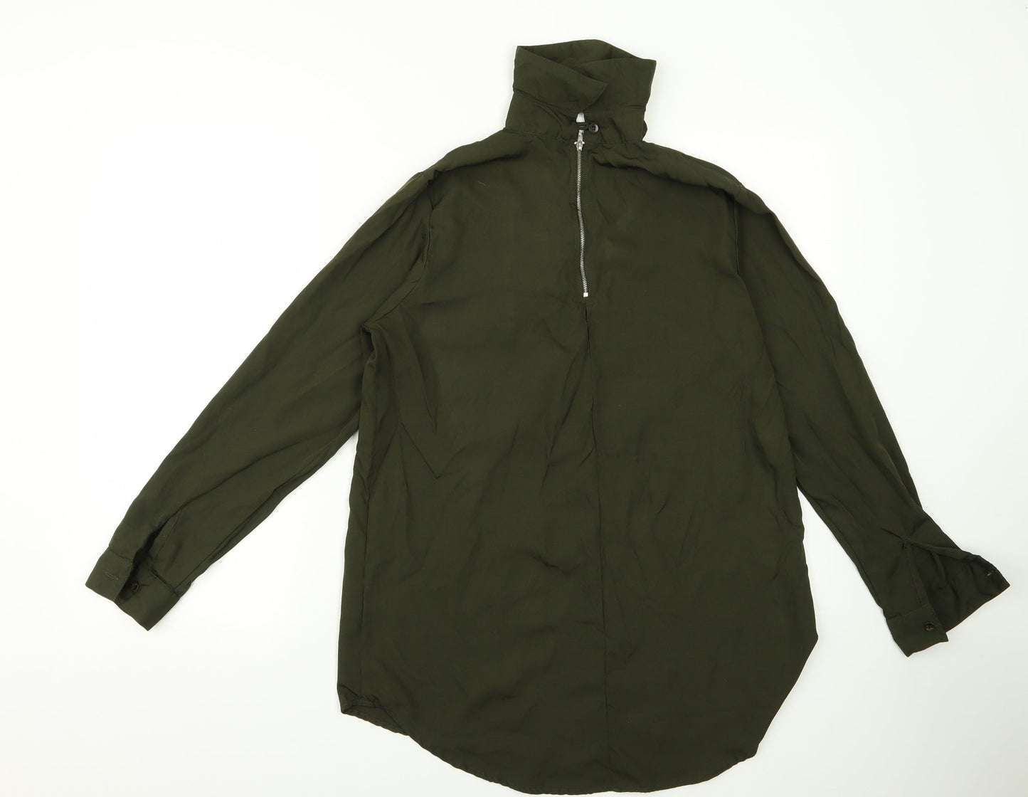 Boohoo Womens Green   Basic Blouse Size 10