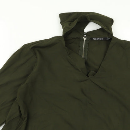 Boohoo Womens Green   Basic Blouse Size 10