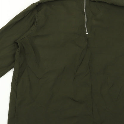 Boohoo Womens Green   Basic Blouse Size 10