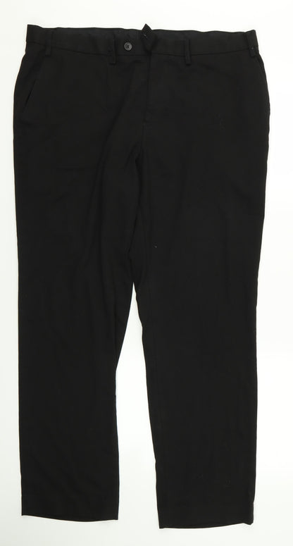 F&F Womens Black Animal Print  Trousers  Size 38 L25 in