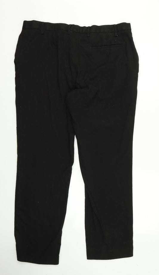 F&F Womens Black Animal Print  Trousers  Size 38 L25 in