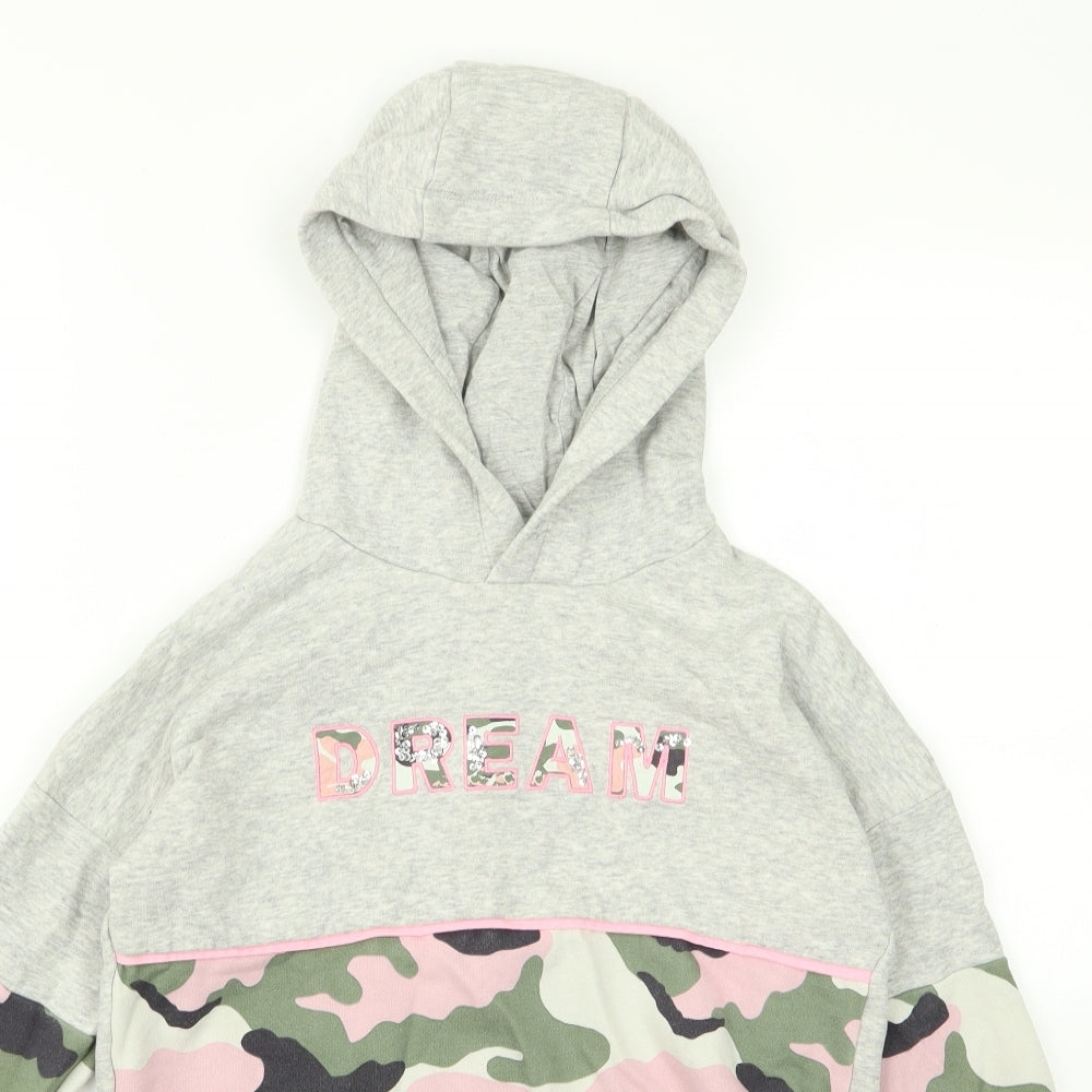 F&F Girls Green Camouflage  Pullover Hoodie Size 10 Years  - dream