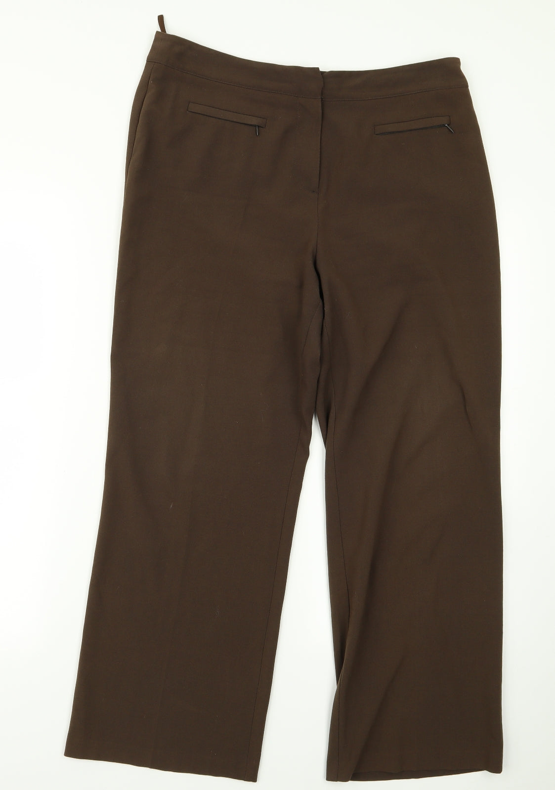 Mia Moda Womens Brown   Trousers  Size 12 L20 in