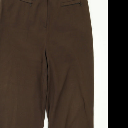 Mia Moda Womens Brown   Trousers  Size 12 L20 in