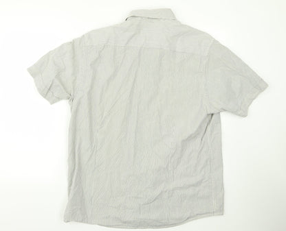 George Womens Grey Striped  Basic Button-Up Size XL