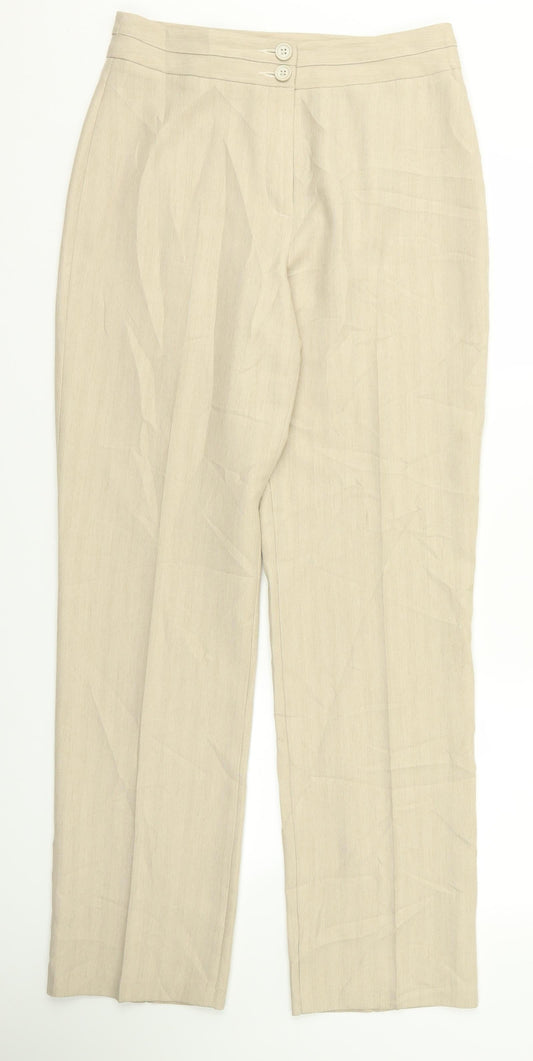 m&s Womens Beige  Rayon Trousers  Size 30 L30 in