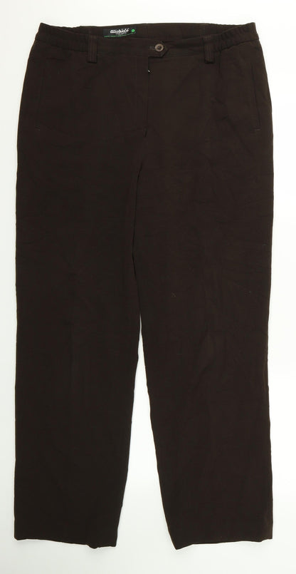 Womens UK Size 38 Preworn Regular Fit  Brown Trousers