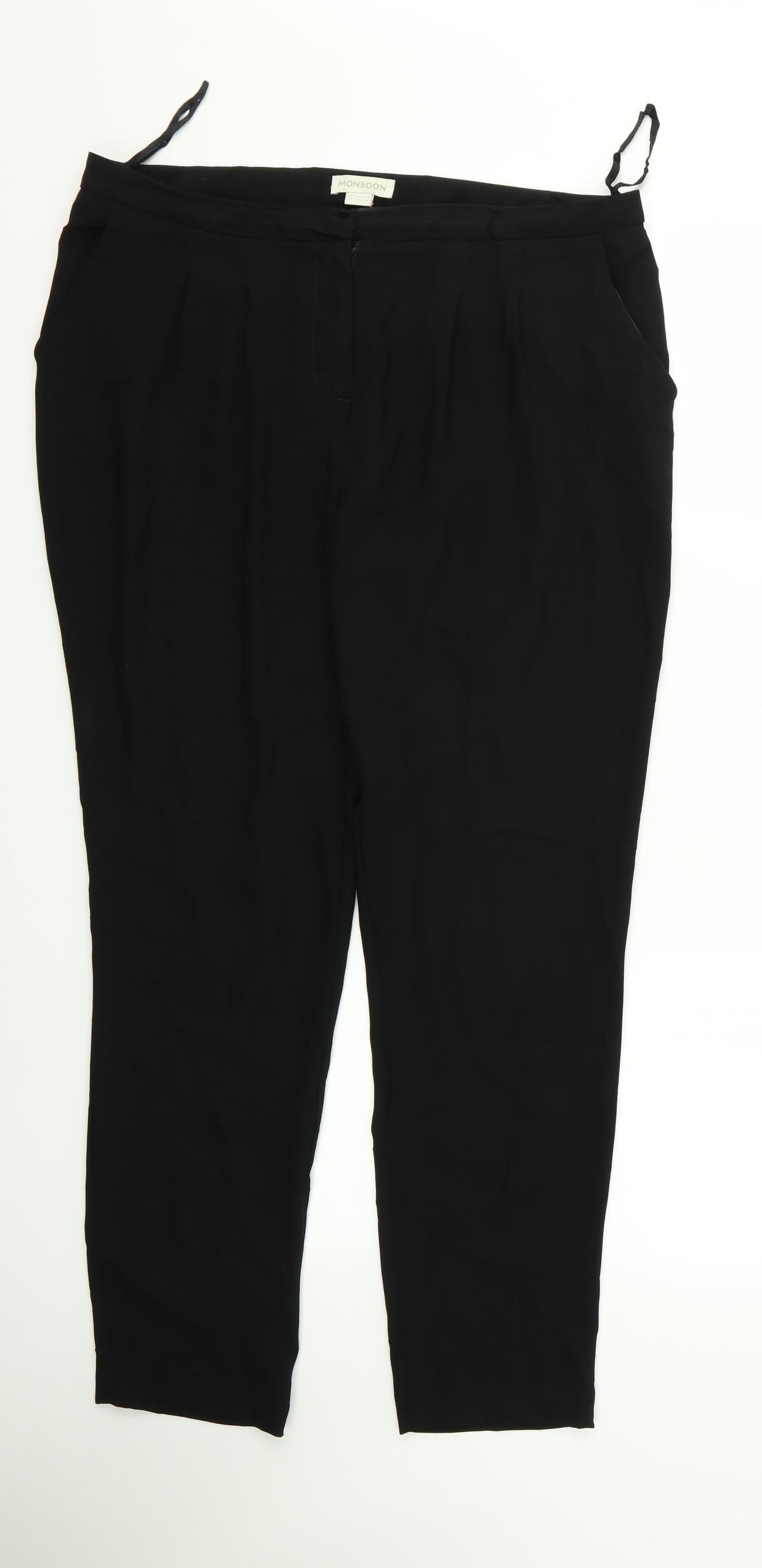 Monsoon Womens Black   Trousers  Size 12 L24 in