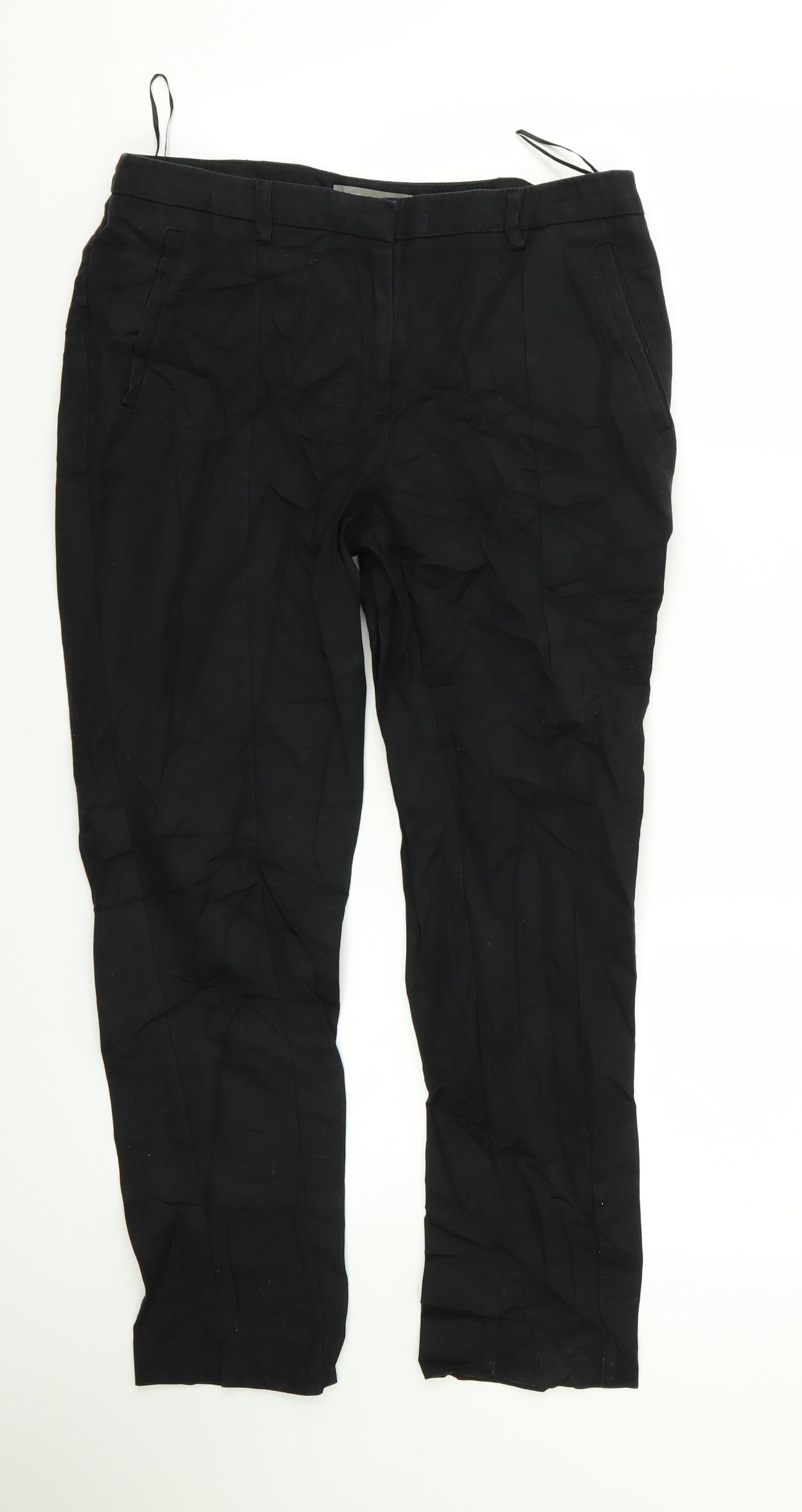 Womens UK Size 10 Oasis Regular Fit  Black Trousers