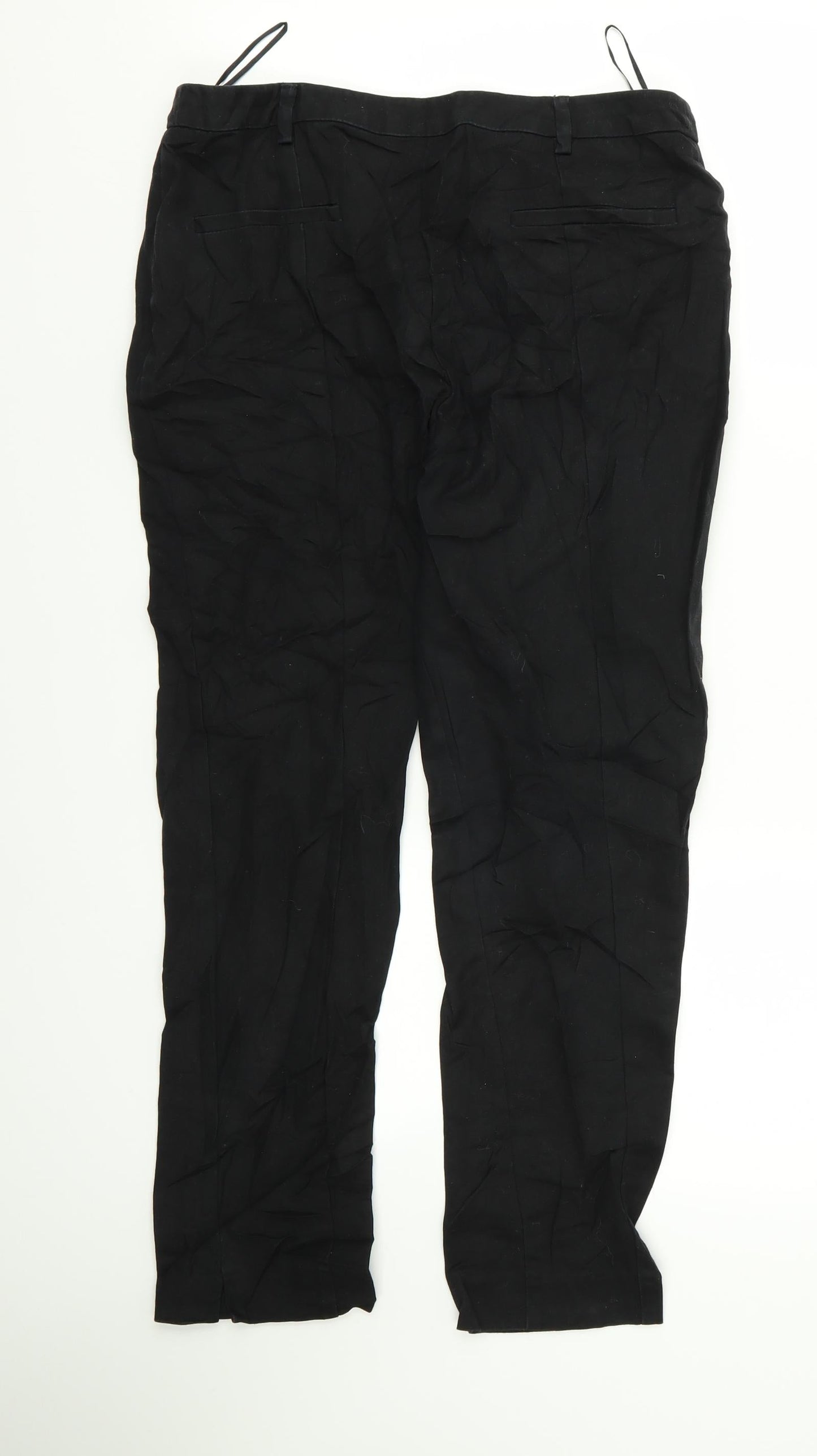 Womens UK Size 10 Oasis Regular Fit  Black Trousers