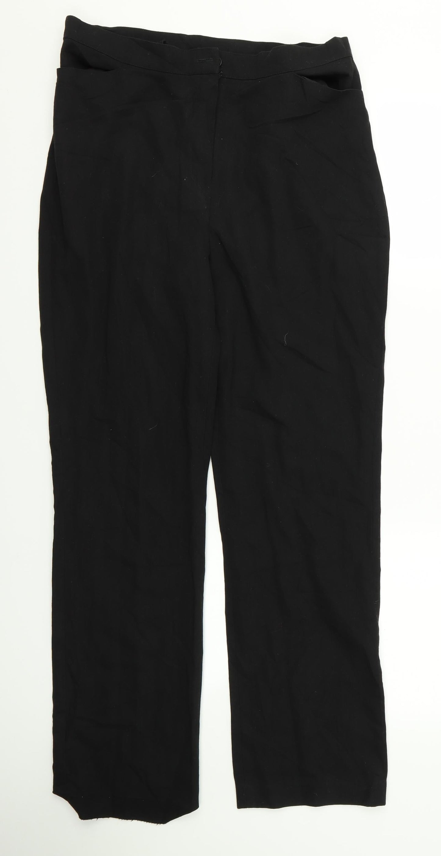 Womens UK Size 14 Preworn Regular Fit  Black Trousers