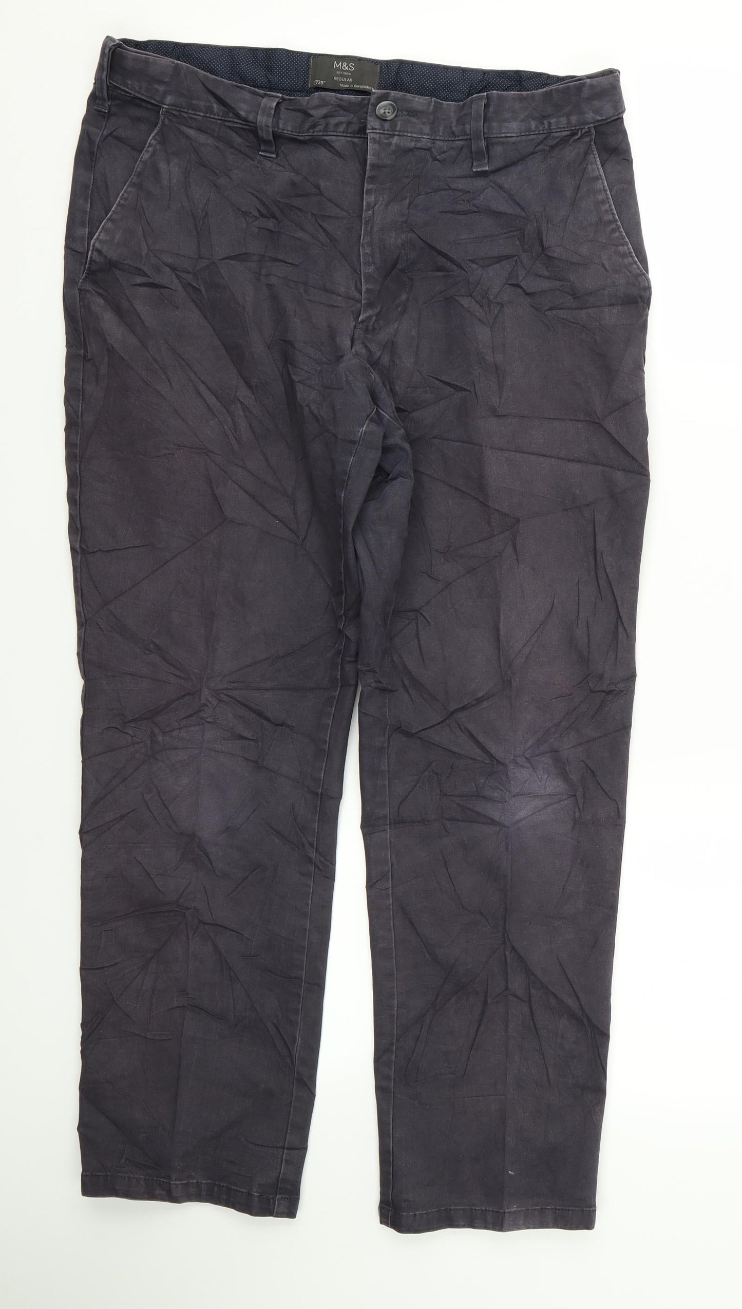 m&s Womens Purple   Trousers  Size 32 L32 in