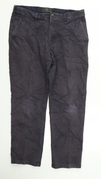 m&s Womens Purple   Trousers  Size 32 L32 in