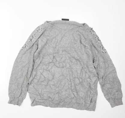 Womens UK Size L Wallis Grey Pullover Jumper