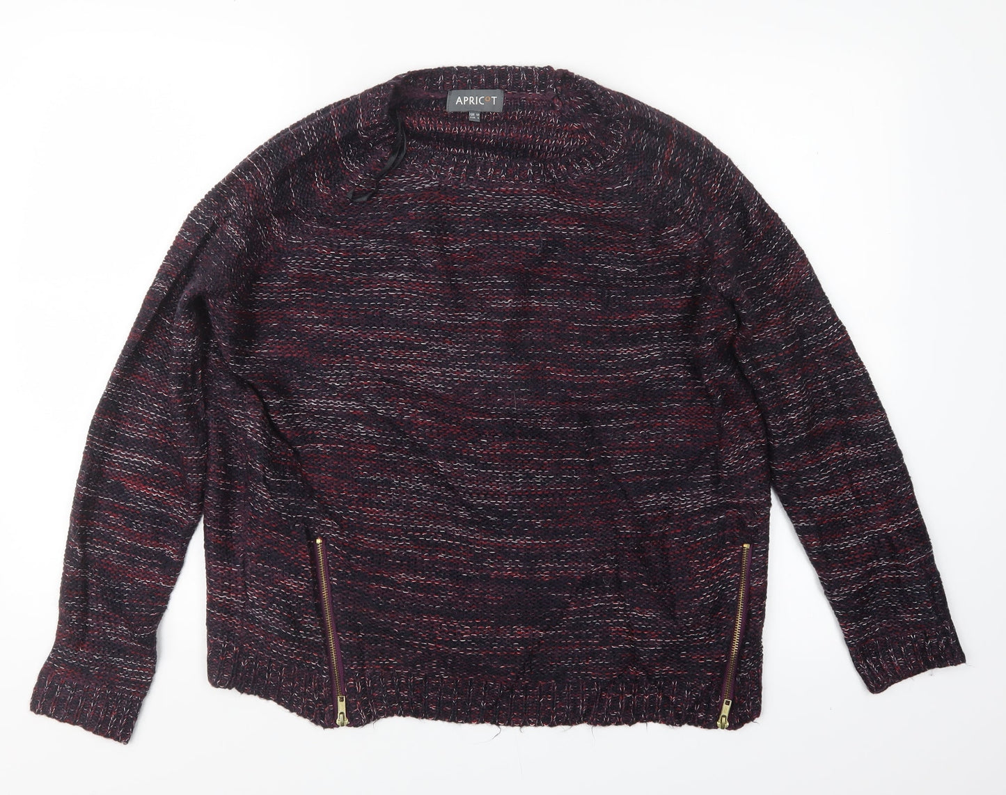 Womens UK Size 10 Apricot Purple Pullover Jumper