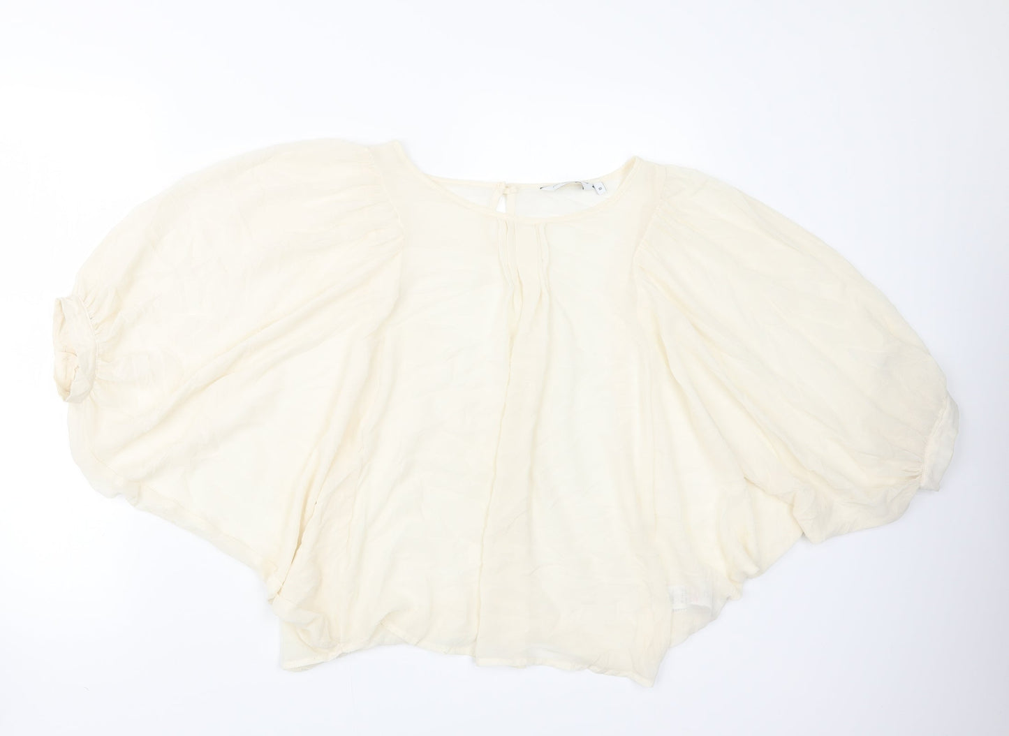 Womens UK Size 10 New Look Ivory Basic Blouse