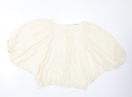 Womens UK Size 10 New Look Ivory Basic Blouse