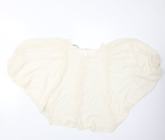 Womens UK Size 10 New Look Ivory Basic Blouse