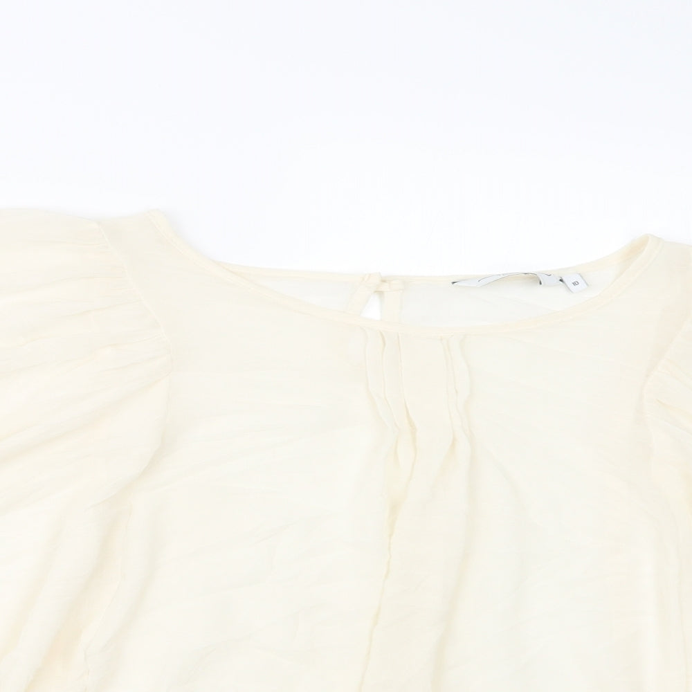 Womens UK Size 10 New Look Ivory Basic Blouse