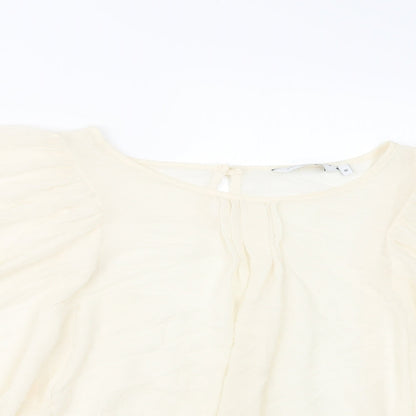 Womens UK Size 10 New Look Ivory Basic Blouse