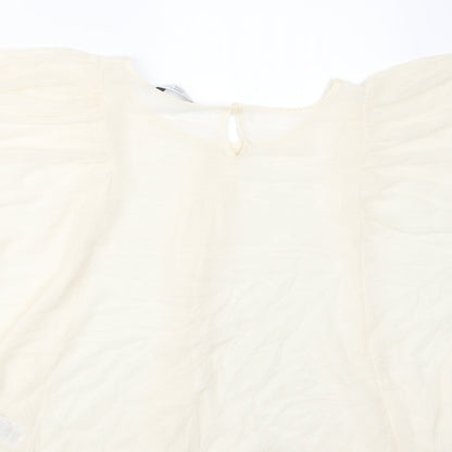 Womens UK Size 10 New Look Ivory Basic Blouse