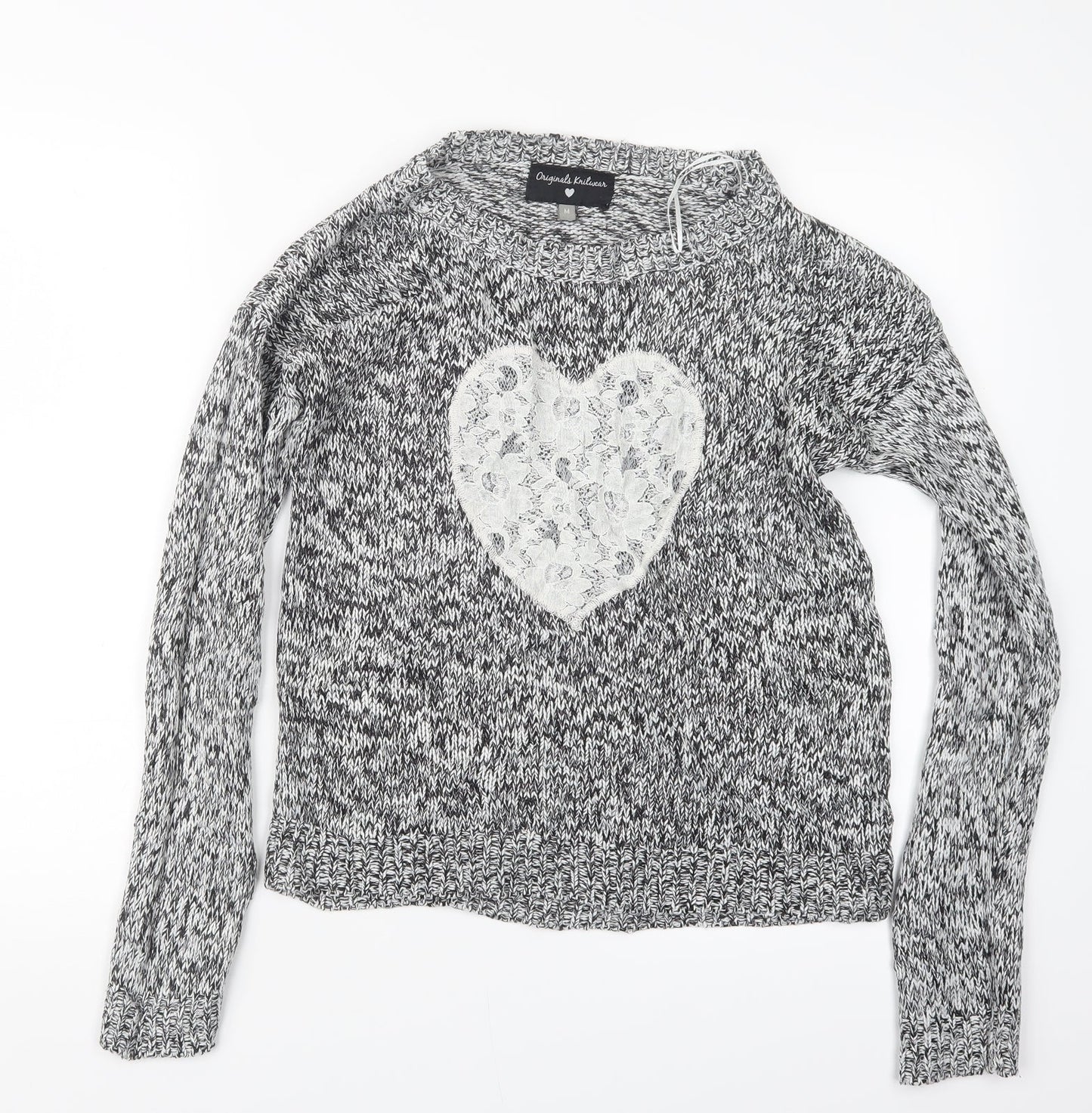 Womens UK Size M Originals Knitwear Grey Pullover Jumper