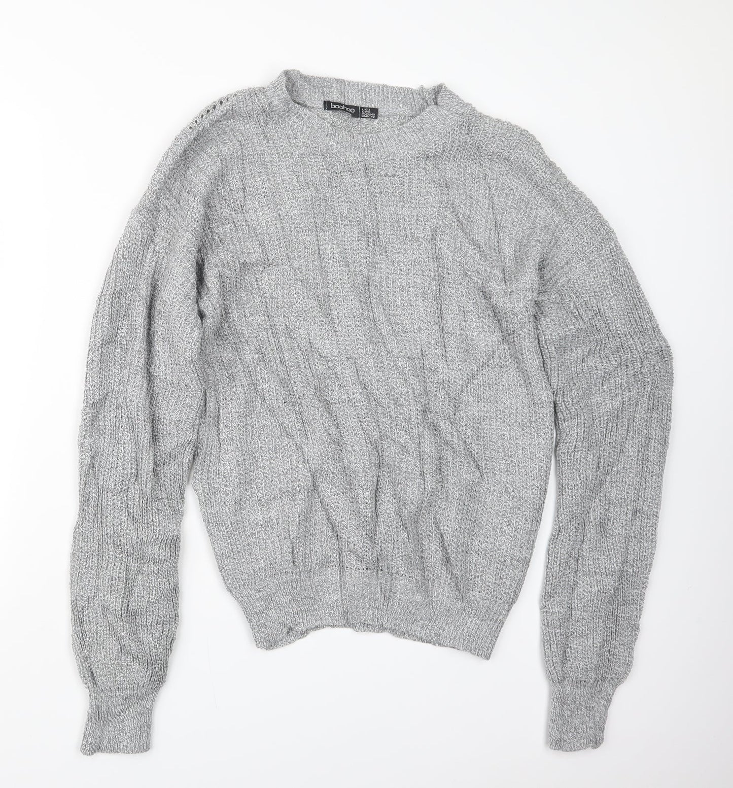 Boohoo Womens Grey  Knit Pullover Jumper Size 14