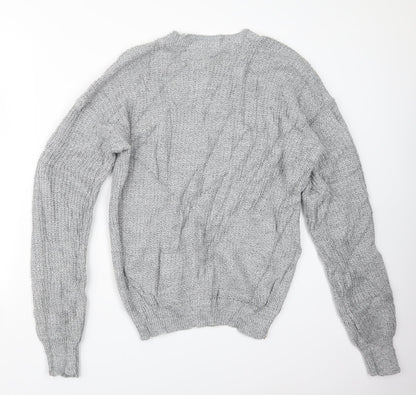 Boohoo Womens Grey  Knit Pullover Jumper Size 14