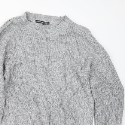 Boohoo Womens Grey  Knit Pullover Jumper Size 14
