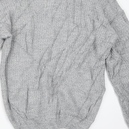 Boohoo Womens Grey  Knit Pullover Jumper Size 14
