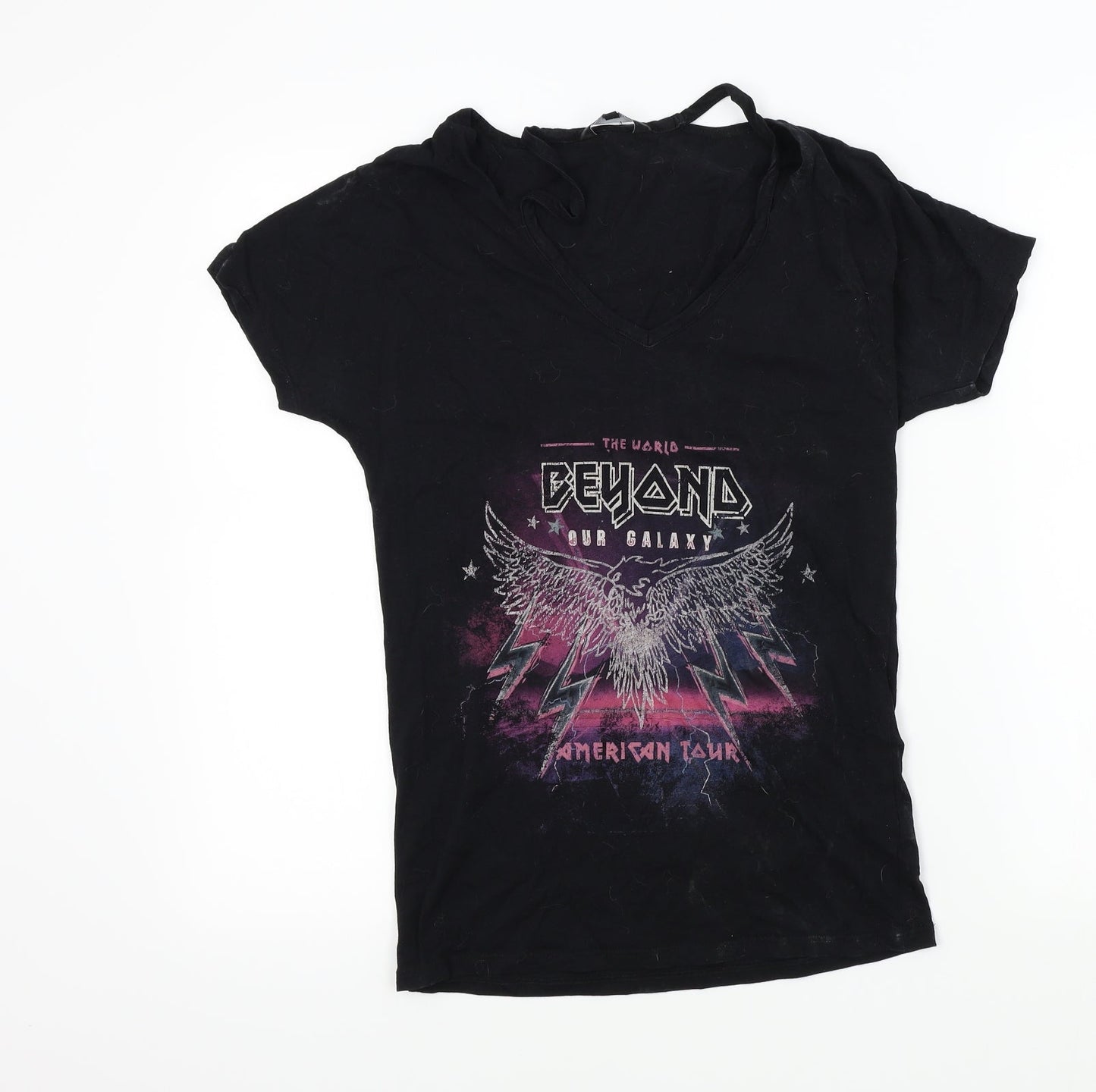 Womens UK Size 8 New Look Black Basic T-Shirt