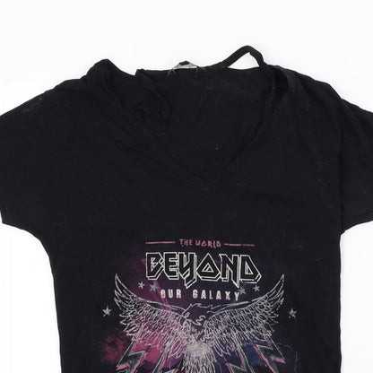 Womens UK Size 8 New Look Black Basic T-Shirt