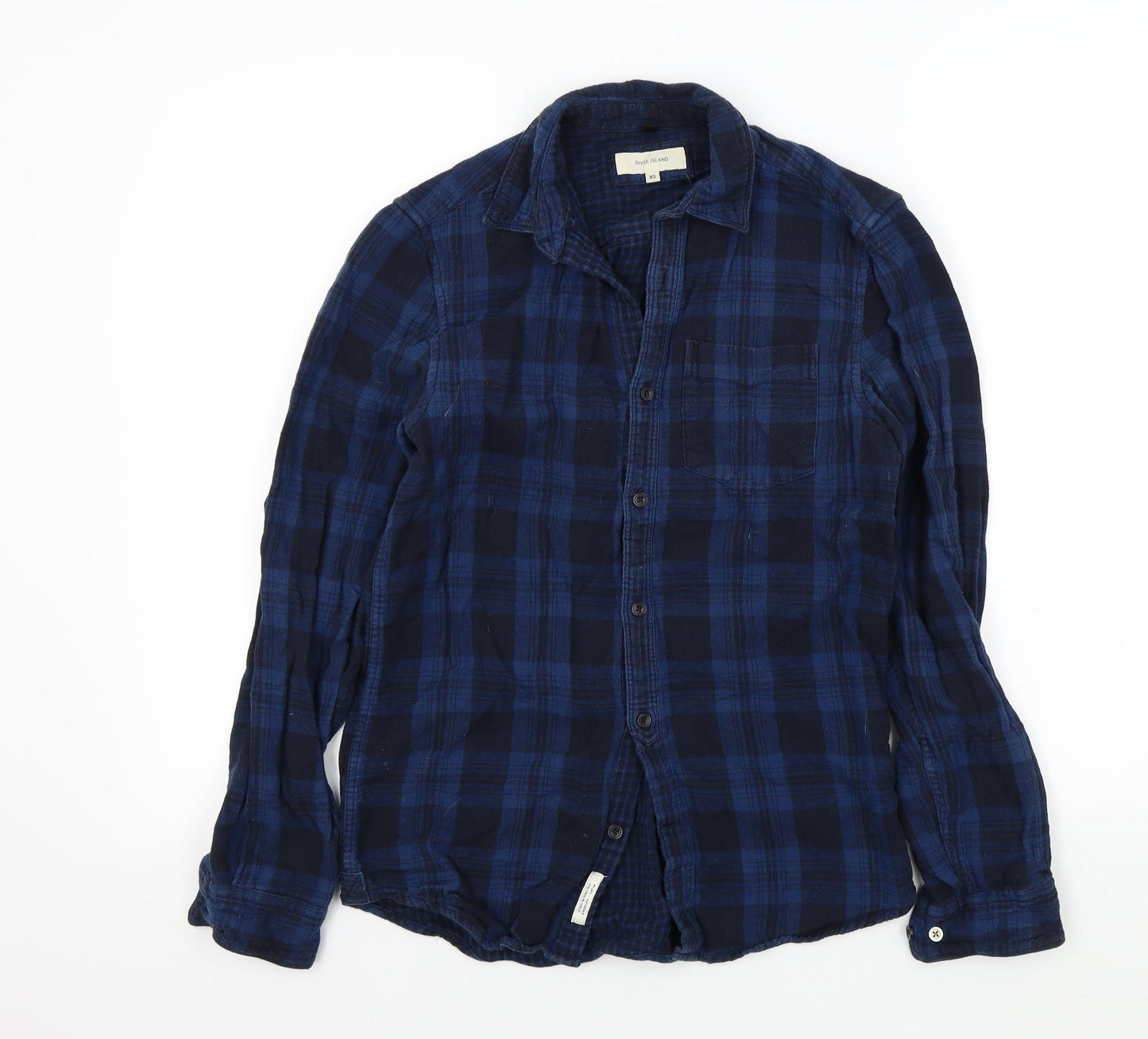 Womens UK Size XS River Island Blue Basic Button-Up